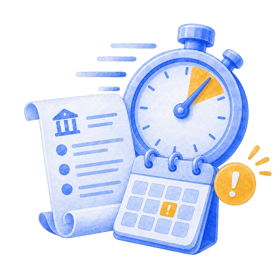 Stopwatch and calendar with a deadline
