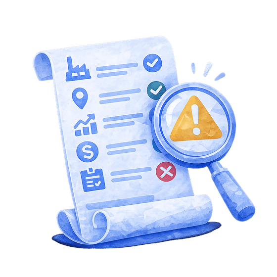 Eligibility checklist under a magnifier