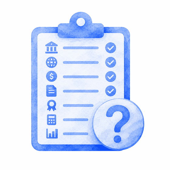 Readiness clipboard with a question mark